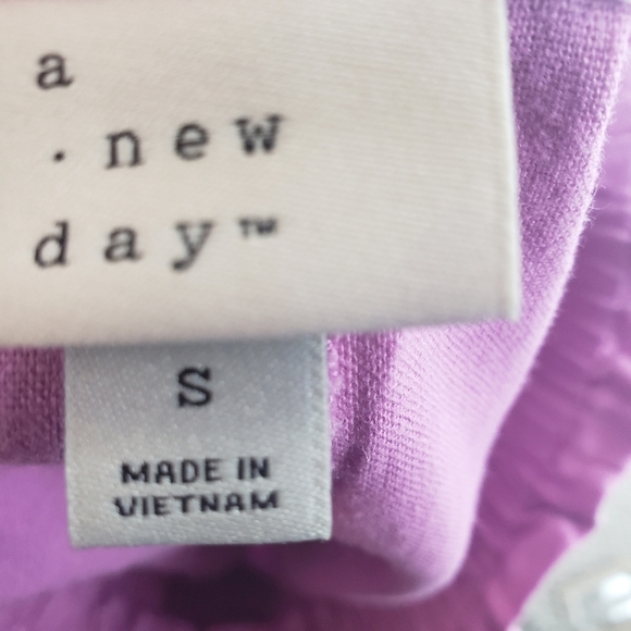 A New Day Linen Blend Purple Linen Shorts With Potato Sack Waist Sz S - Picture 8 of 9